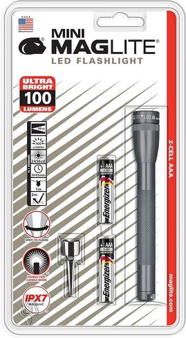 Maglite Mini LED Flashlight – Compact, Water-Resistant, Twist On/Off, 2-Cell AAA Battery-Powered – Black in Kuwait