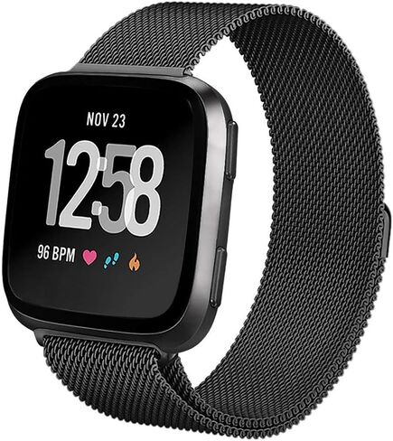 سوار معدني مخروطي متوافق مع سوار Fitbit Versa 2، حلقة شبكية من الفولاذ المقاوم للصدأ، حزام بديل قابل للتعديل لـ Fitbit Versa 2/Fitbit Versa/Versa Lite لتتبع اللياقة البدنية (كبير، صغير) in Saudi Arabia