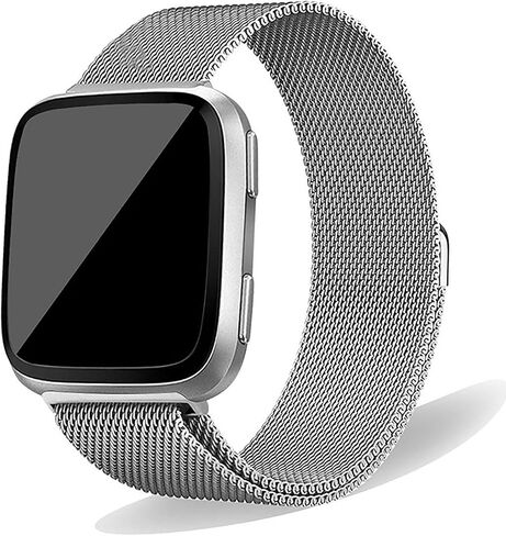سوار معدني مخروطي متوافق مع سوار Fitbit Versa 2، حلقة شبكية من الفولاذ المقاوم للصدأ، حزام بديل قابل للتعديل لـ Fitbit Versa 2/Fitbit Versa/Versa Lite لتتبع اللياقة البدنية (كبير، صغير) in Saudi Arabia