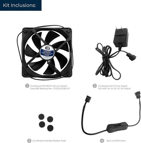 Coolerguys Quiet AC Powered Receiver/Component Cooling Fan Kits (120mm) in Saudi Arabia