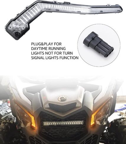 مجموعة إشارة الانعطاف A & UTV PRO X3 Fang Lights، الضوء الأبيض والأصفر الأمامي لملحقات Can-Am Maverick X3 XDS XRS Max Turbo R/Maverick Trail Sport Max، استبدال # OEM 715003673 in Kuwait