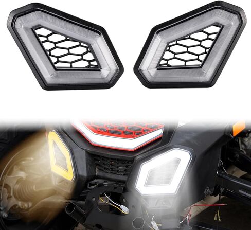 A & UTV PRO X3 Fang Lights Turn Signal Kit,Front Signature White Yellow Light for Can-Am Maverick X3 XDS XRS Max Turbo R/Maverick Trail Sport Max Accessories, Replace# OEM 715003673 in Saudi Arabia