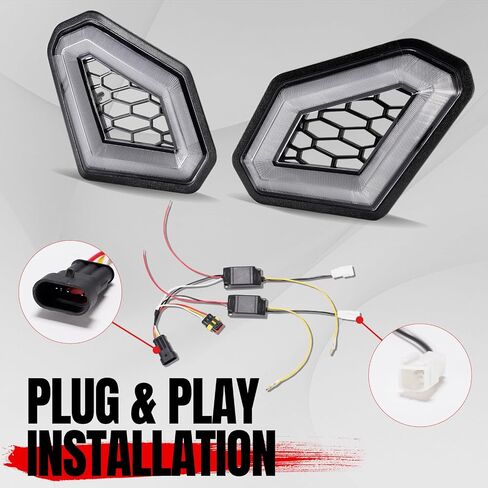 A & UTV PRO X3 Fang Lights Turn Signal Kit,Front Signature White Yellow Light for Can-Am Maverick X3 XDS XRS Max Turbo R/Maverick Trail Sport Max Accessories, Replace# OEM 715003673 in Saudi Arabia