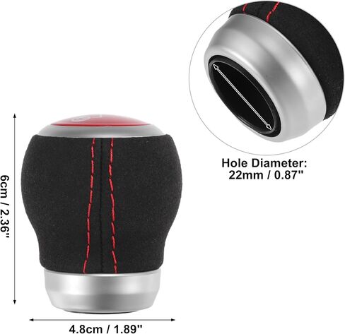 ACROPIX Black Suede Red Cover 6 Speed Manual Gear Shift Knob Shifter Lever Head Ball Fit for Subaru Impreza WRX STI 2009-2021 for Subaru Outback 2010-2019 - Pack of 1 in Saudi Arabia