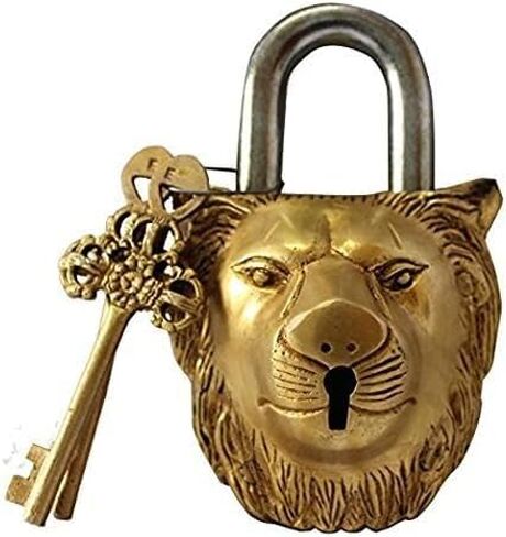 Brass Functional Padlock Collectible Golden Locks from Indian Accent (Lion Lock) in Saudi Arabia