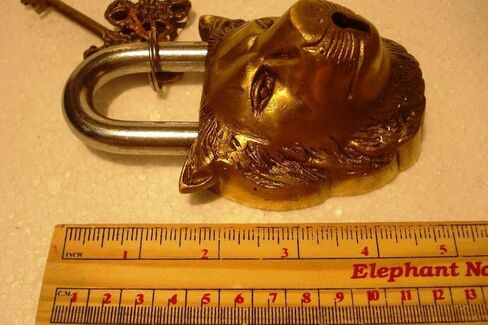 Brass Functional Padlock Collectible Golden Locks from Indian Accent (Lion Lock) in Saudi Arabia