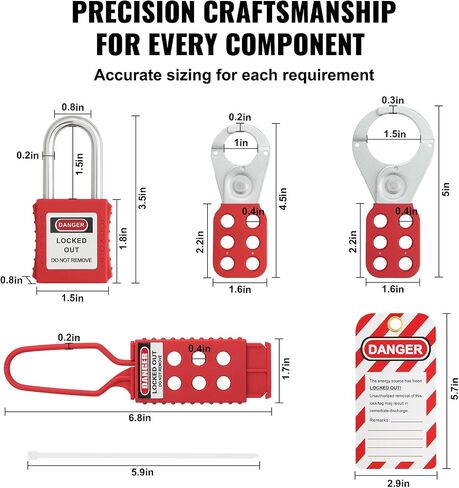 VEVOR Electrical Lockout Tagout Kit, 26 PCS Safety Loto Kit Includes Padlocks, Hasps, Tags, Nylon Ties, and Carrying Bag, Lockout Tagout Safety Tools for Industrial, Electric Power, Machinery in Saudi Arabia