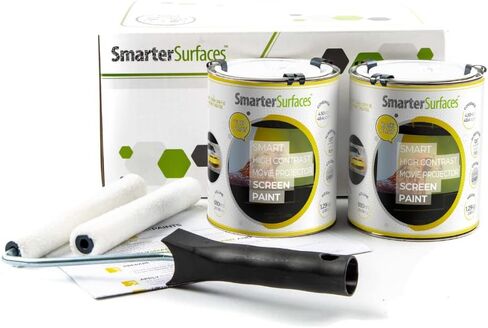 SmarterSurfaces Whiteboard Paint 65ft² White Full KIT - Convert Any Wall Into A Writable Surface | White Writable Dry Erase Wall (12.5floz) in Saudi Arabia