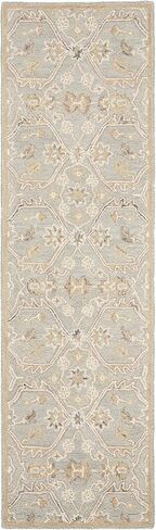 مجموعة SAFAVIEH Blossom مقاس 2'3" x 8' سليت / بيج BLM701M سجادة عداء مصنوعة يدويًا من الصوف الفاخر in Saudi Arabia