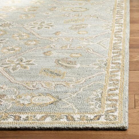 مجموعة SAFAVIEH Blossom مقاس 2'3" x 8' سليت / بيج BLM701M سجادة عداء مصنوعة يدويًا من الصوف الفاخر in Saudi Arabia