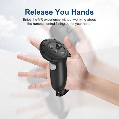 KUYS Controller Grips Cover Compatible with Oculus Quest 3 Accessories, Silicone Grip Cover Protector with Adjustable Knuckle Straps For Meta Controller Grips Cover (Black) in Saudi Arabia