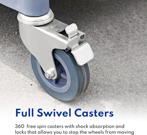 New Star Foodservice 54545 250-Pound Plastic 3-Tier Utility Bus Cart with Locking Casters, 32" x 16" x 38", Gray in Saudi Arabia