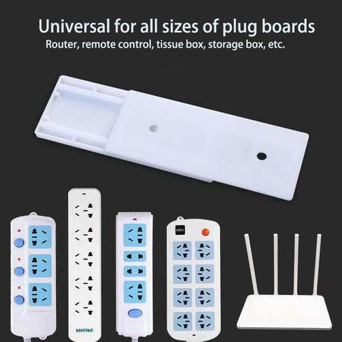 10 Pairs Adhesive Punch-Free Socket Holder, 10 Pcs Cable Clips Kit, Self Adhesive Power Strip Holder Fixator,Wall Mount-Space-Saving and Easy to Install for Remote Control Router Computer Power Strip in Kuwait