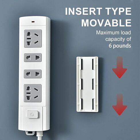 10 Pairs Adhesive Punch-Free Socket Holder, 10 Pcs Cable Clips Kit, Self Adhesive Power Strip Holder Fixator,Wall Mount-Space-Saving and Easy to Install for Remote Control Router Computer Power Strip in Kuwait
