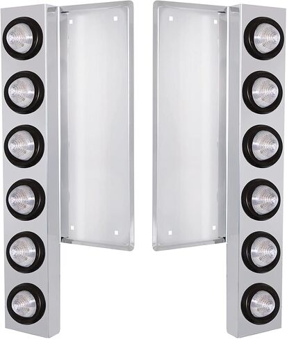 United Pacific 34781 FL SS Front Air Cleaner Bracket w/12X 9 LED 2" Beehive Lights -Amber LED/Clear Lens in Saudi Arabia