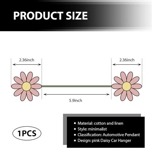1 PC Car Daisy Crochet Hanging Ornament, DIY Handmade Woven Low-Key Elegant Decoration, Cute Rearview Mirror Pendant Interior Aesthetics, Universal Interior Accessories for Most Cars (Purple) in Saudi Arabia