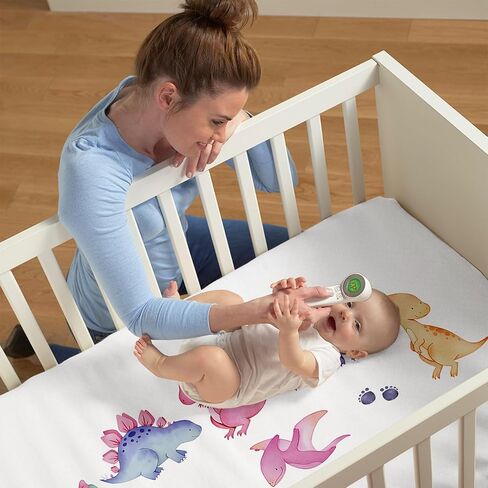 Baby Crib Bedding Set, 3 Piece Dinosaur Theme Nursery Decor Set with Baby Blanket, Fitted Crib Sheet, and Changing Pad Cover for Infants Toddlers Gifts(Fixed Size) in Saudi Arabia