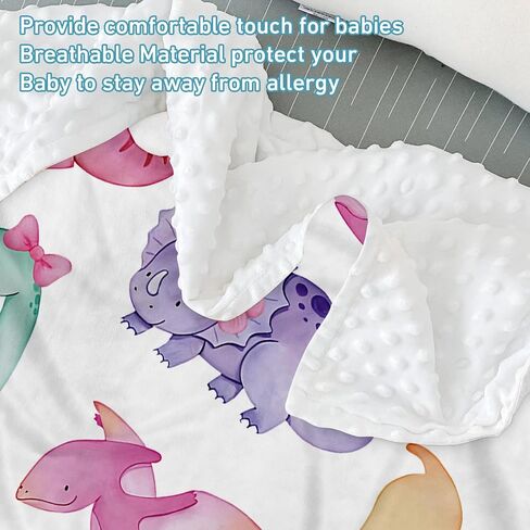 Baby Crib Bedding Set, 3 Piece Dinosaur Theme Nursery Decor Set with Baby Blanket, Fitted Crib Sheet, and Changing Pad Cover for Infants Toddlers Gifts(Fixed Size) in Saudi Arabia