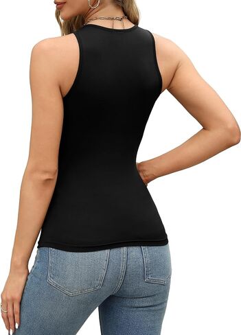 Besshopie Womens Halter Tops Summer Sleeveless Shirts Sexy High Neck Fitted Tops Racer Back Tank Tops Blouses in Saudi Arabia