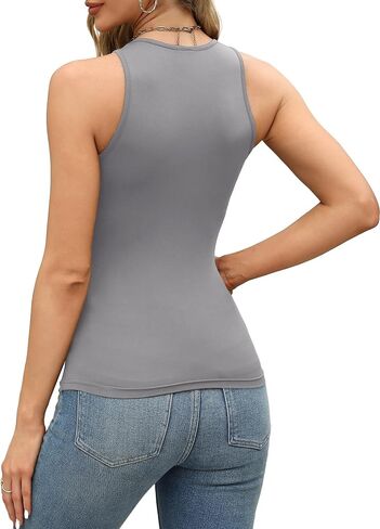 Besshopie Womens Halter Tops Summer Sleeveless Shirts Sexy High Neck Fitted Tops Racer Back Tank Tops Blouses in Saudi Arabia