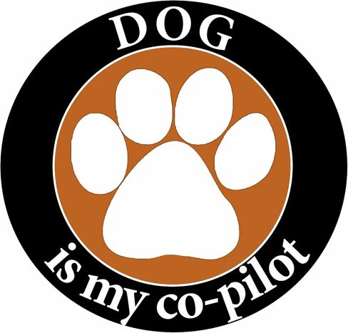E&S Pets Dog is My Co- Pilot Car Magnet with Paw Photograph in The Center Covered in UV Gloss for Weather and Fading Protection Circle Shaped Magnet Measures 5.25 Inches Diameter in Saudi Arabia