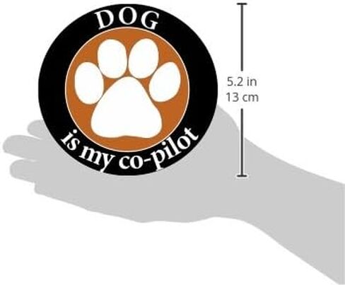 E&S Pets Dog is My Co- Pilot Car Magnet with Paw Photograph in The Center Covered in UV Gloss for Weather and Fading Protection Circle Shaped Magnet Measures 5.25 Inches Diameter in Saudi Arabia