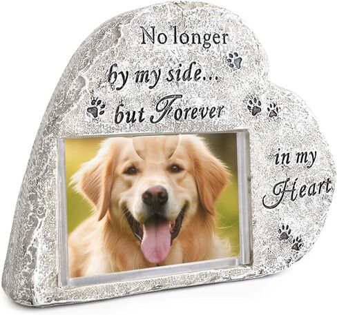 Pet Memorial Stones for Dogs, Pet Headstones for Dogs with Photo Frame, Heart Shape Dog Memorial Stone, Pet Loss Gifts, Indoor Outdoor Dog or Cat for Garden Backyard Marker Grave Tombstone in Kuwait
