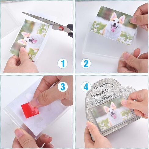 Pet Memorial Stones for Dogs, Pet Headstones for Dogs with Photo Frame, Heart Shape Dog Memorial Stone, Pet Loss Gifts, Indoor Outdoor Dog or Cat for Garden Backyard Marker Grave Tombstone in Kuwait