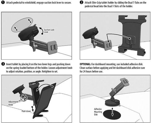 حامل iPad للسيارة، حامل سيارة 2 في 1، حامل للزجاج الأمامي أو لوحة أجهزة iPad للسيارة متوافق مع iPad Pro/Air/Mini وجميع الأجهزة اللوحية مقاس 7-12.9 بوصة in Kuwait