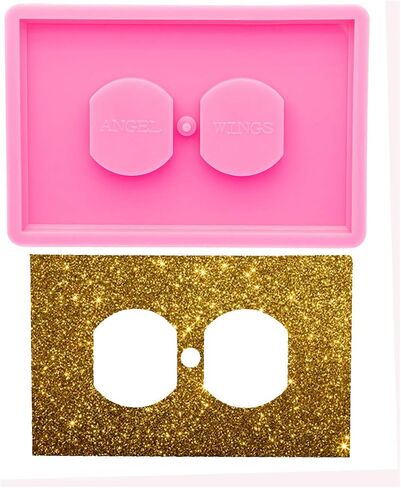 Super Glossy Light Switch Cover Silicone Mold Epoxy Resin Casting Mold for DIY Light Switch Plate Socket Panel Making Tools Switch Silicone Mould DIY Necklace Jewelry Pendant Craft in Saudi Arabia