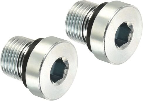 PATIKIL M12*1 Internal Hex Head Pipe Fitting Plug, 2 Pack Male Thread 45# Steel Socket Plug with Sealing Ring for Terminate Pipe Ends in Saudi Arabia