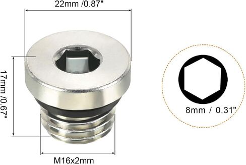 PATIKIL M12*1 Internal Hex Head Pipe Fitting Plug, 2 Pack Male Thread 45# Steel Socket Plug with Sealing Ring for Terminate Pipe Ends in Saudi Arabia