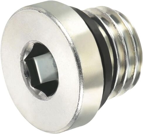 PATIKIL M12*1 Internal Hex Head Pipe Fitting Plug, 2 Pack Male Thread 45# Steel Socket Plug with Sealing Ring for Terminate Pipe Ends in Saudi Arabia