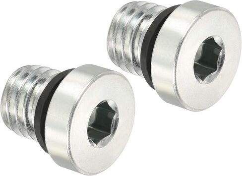 PATIKIL M12*1 Internal Hex Head Pipe Fitting Plug, 2 Pack Male Thread 45# Steel Socket Plug with Sealing Ring for Terminate Pipe Ends in Saudi Arabia