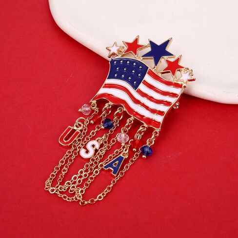 4th of July Brooches for Women American Flag Brooch Pins Red White and Blue USA Star Patriotic Brooches Independence Memorial Day 4th of July Outfits Accessories Jewelry Gifts in Saudi Arabia