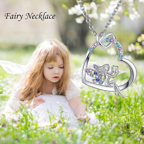 Heart Necklace Sterling Silver Sister Brother/Girlfriend/Forget Me Not/Tooth Fairy Heart Pendant Necklace Women Girls Jewelry Gifts in Saudi Arabia