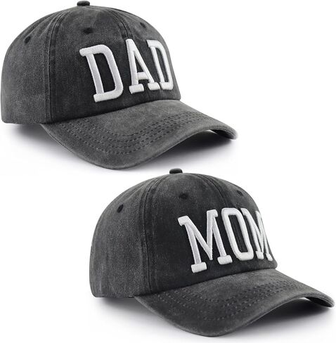 Mom and Dad Hats for Men Women, Funny Adjustable Cotton 3D Embroidered Mama Papa Baseball Cap in Saudi Arabia