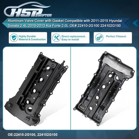 غطاء صمام ألومنيوم مع حشية متوافق مع 2011-2015 Hyundai Sonata 2.4L 2010-2013 Kia Forte 2.0L OE # 22410-2G100 224102G100 in Kuwait