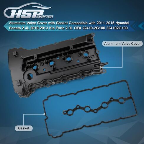 غطاء صمام ألومنيوم مع حشية متوافق مع 2011-2015 Hyundai Sonata 2.4L 2010-2013 Kia Forte 2.0L OE # 22410-2G100 224102G100 in Kuwait