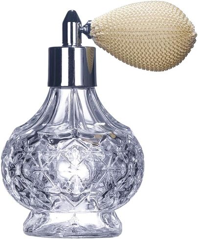 100 مل كريستال آرت فينتاج ستايل رذاذ عطر فارغ قابل لإعادة الملء زجاجة رذاذ مريرة قصيرة مع كيس هوائي (شفاف) in Kuwait