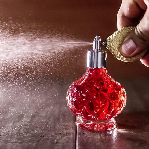 100 مل كريستال آرت فينتاج ستايل رذاذ عطر فارغ قابل لإعادة الملء زجاجة رذاذ مريرة قصيرة مع كيس هوائي (شفاف) in Kuwait
