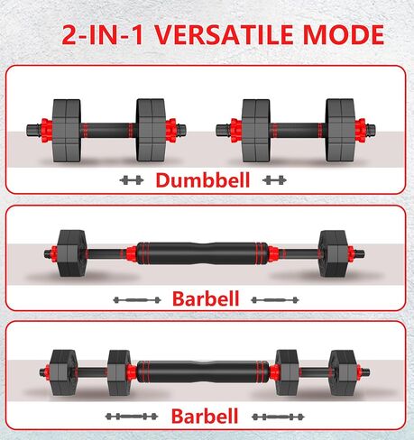 44LB Adjustable Dumbbells Set of 2, Weights Set Adjustable,Dumbbell Weights Sets with Connector for Women Man, Free Weights Barbell Fitness Equipment for Workout Strength Training in Saudi Arabia