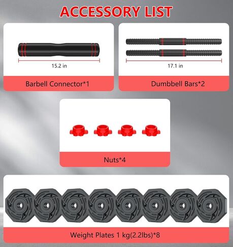 44LB Adjustable Dumbbells Set of 2, Weights Set Adjustable,Dumbbell Weights Sets with Connector for Women Man, Free Weights Barbell Fitness Equipment for Workout Strength Training in Saudi Arabia