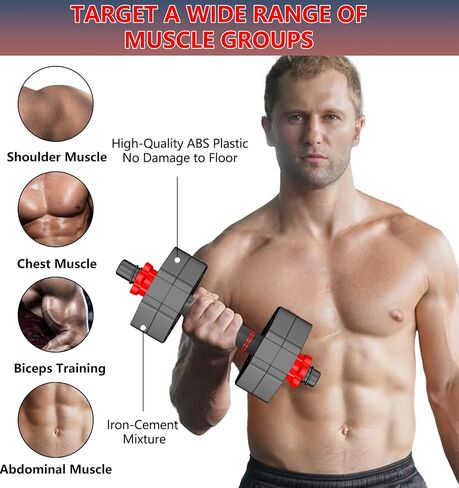 44LB Adjustable Dumbbells Set of 2, Weights Set Adjustable,Dumbbell Weights Sets with Connector for Women Man, Free Weights Barbell Fitness Equipment for Workout Strength Training in Saudi Arabia