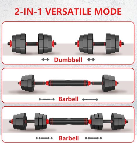44LB Adjustable Dumbbells Set of 2, Weights Set Adjustable,Dumbbell Weights Sets with Connector for Women Man, Free Weights Barbell Fitness Equipment for Workout Strength Training in Saudi Arabia
