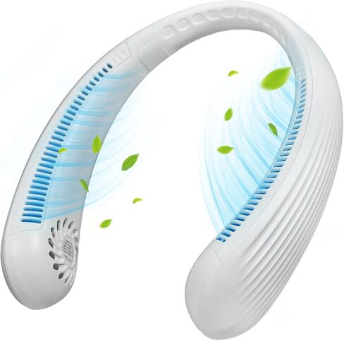 مروحة تبريد شخصية محمولة صغيرة الحجم يمكن ارتداؤها بدون شفرات للرجال والنساء، بطارية قابلة لإعادة الشحن عبر USB تعمل بالطاقة للسفر، مروحة تهوية باردة وهادئة، مراوح جيب شخصية بيضاء اللون in Kuwait