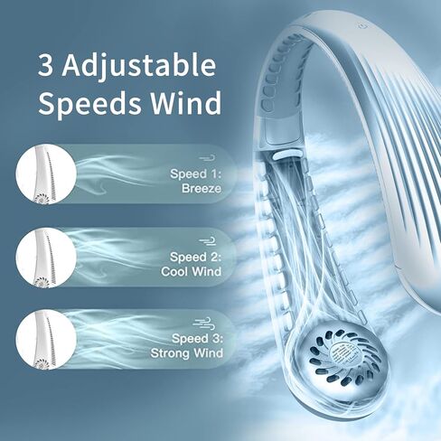 مروحة تبريد شخصية محمولة صغيرة الحجم يمكن ارتداؤها بدون شفرات للرجال والنساء، بطارية قابلة لإعادة الشحن عبر USB تعمل بالطاقة للسفر، مروحة تهوية باردة وهادئة، مراوح جيب شخصية بيضاء اللون in Kuwait