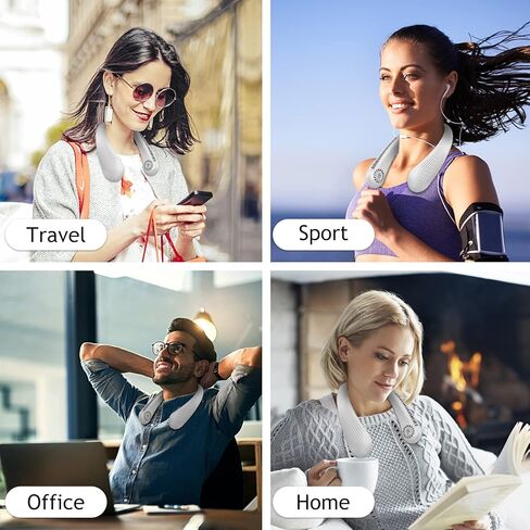 مروحة تبريد شخصية محمولة صغيرة الحجم يمكن ارتداؤها بدون شفرات للرجال والنساء، بطارية قابلة لإعادة الشحن عبر USB تعمل بالطاقة للسفر، مروحة تهوية باردة وهادئة، مراوح جيب شخصية بيضاء اللون in Kuwait