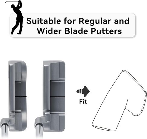 Blade Putter Cover, Synthetic Leather Golf Putter Head Covers Magnetic, Fleeced Lined Putter Headcovers, Protective Putter Covers in Saudi Arabia
