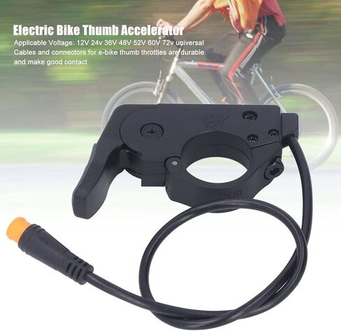 VBESTLIFE 12v to 72v Electric Scooter Thumb Throttle, Thumb Throttle Accelerator with Waterproof Connector for Electric Bike Modification in Saudi Arabia
